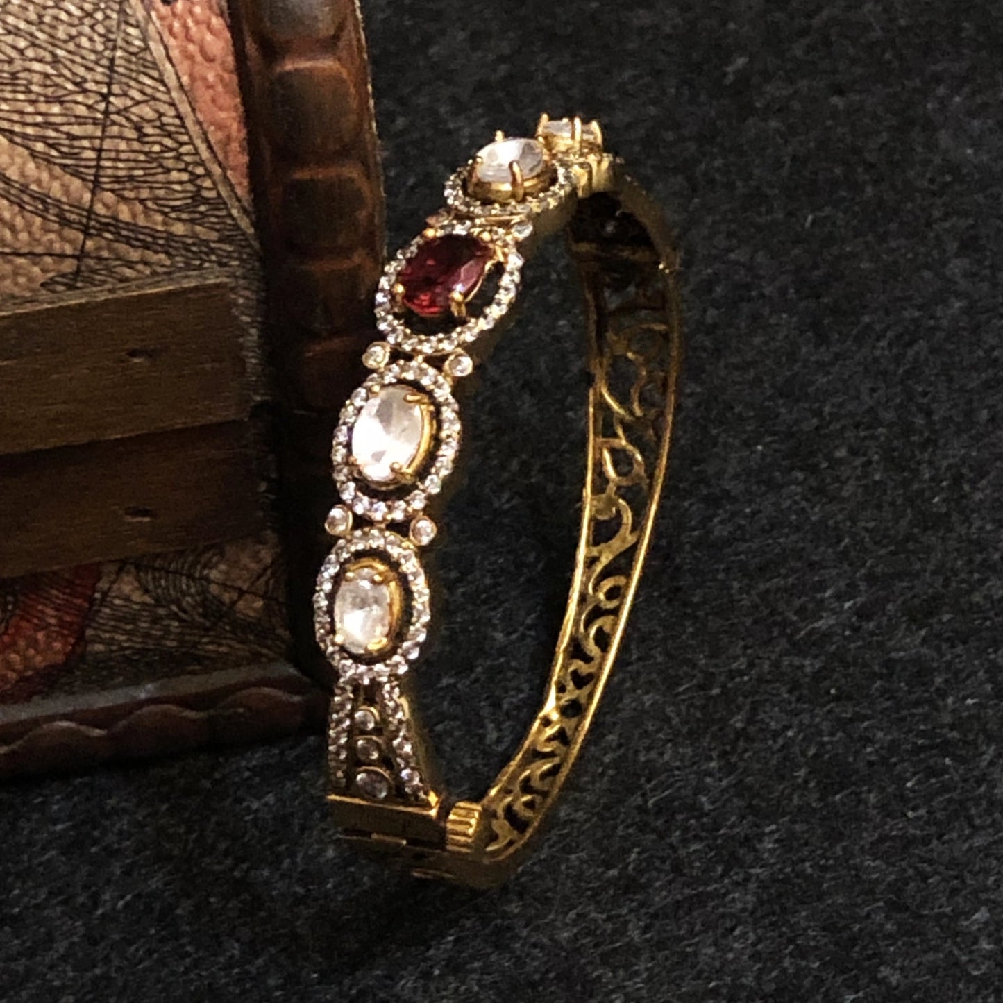 Royal Polki Bracelet with Gemstone Cascade