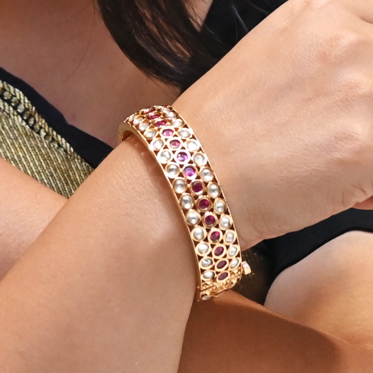 Moh Riwaayat Ruby Polki Bangles