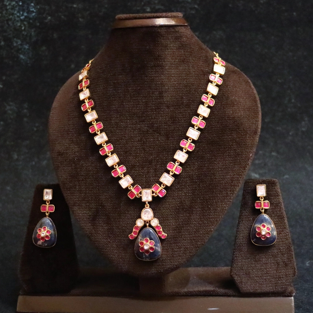 Turquoise Treasure Kundan Necklace Set