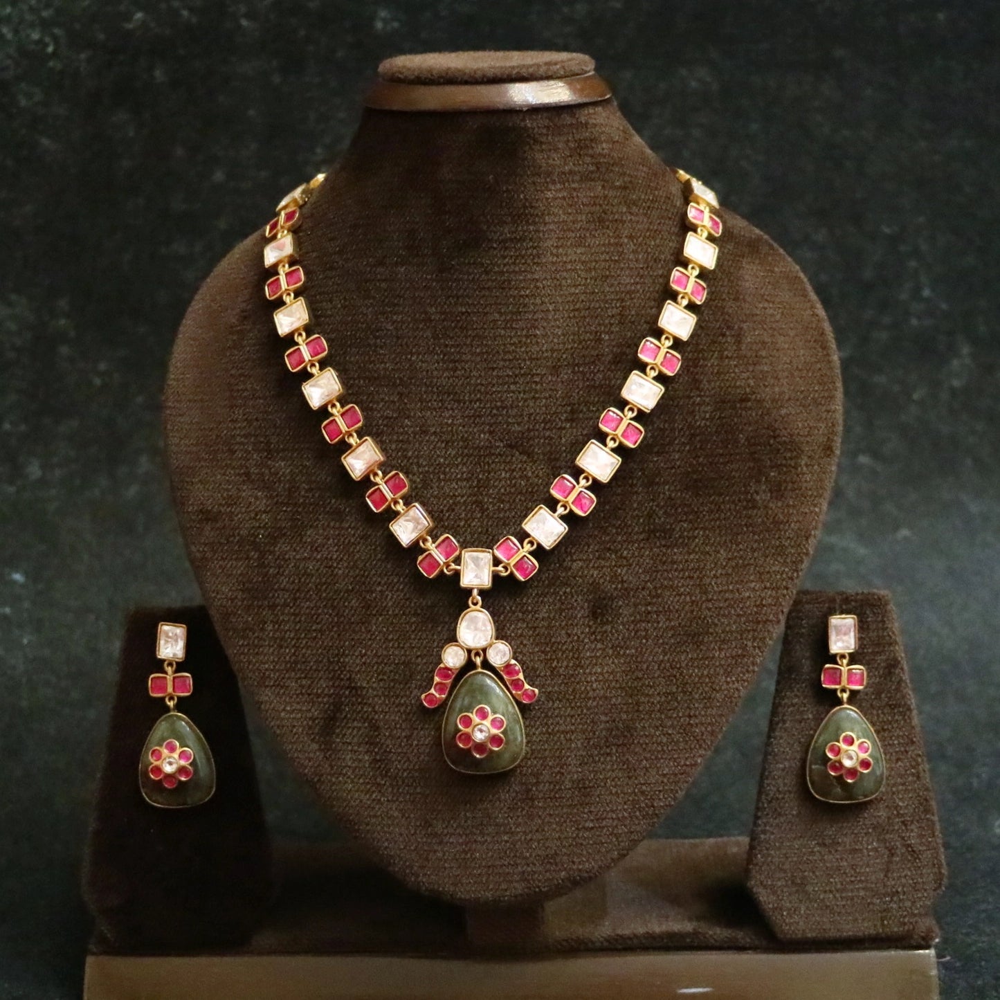 Turquoise Treasure Kundan Necklace Set