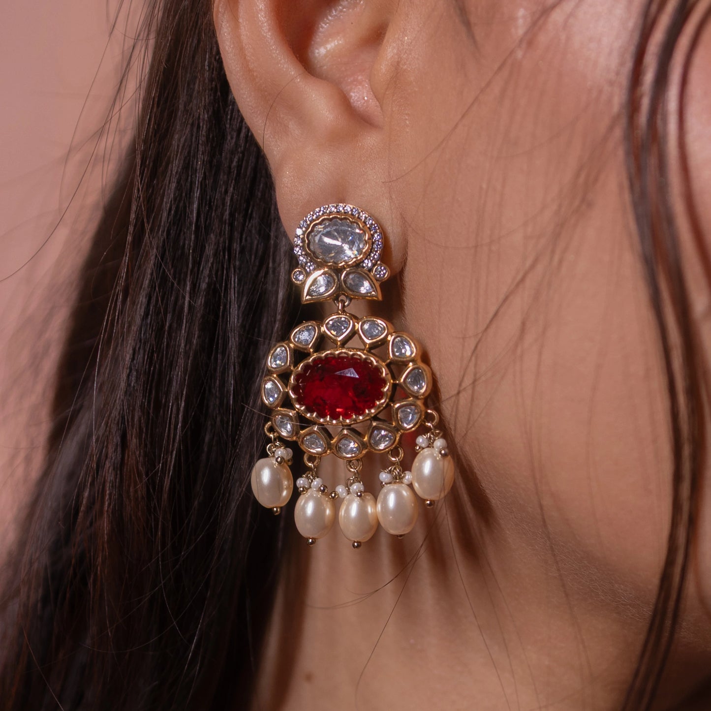Laal Mehraab Jadau Bridal Necklace Set