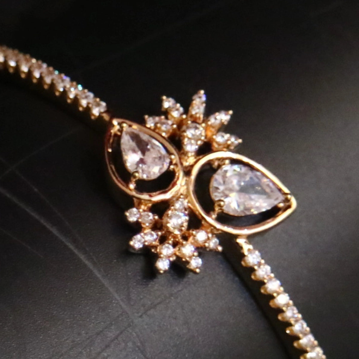 Asharfi Taara Zircon Teardrop Bracelet