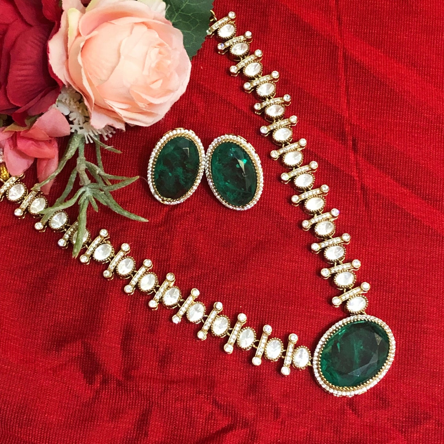 Exquisite Polki Bridal Necklace Set