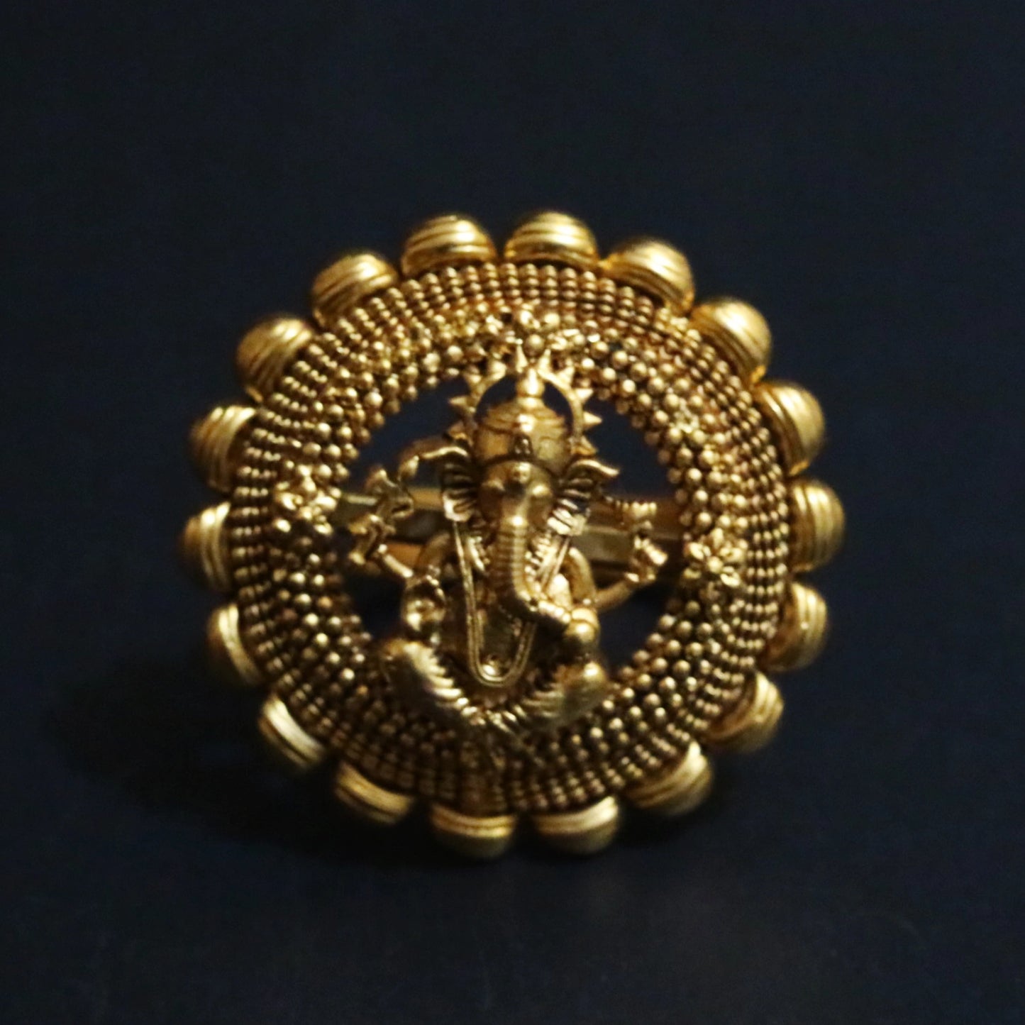 Antique Ganesha Temple Ring