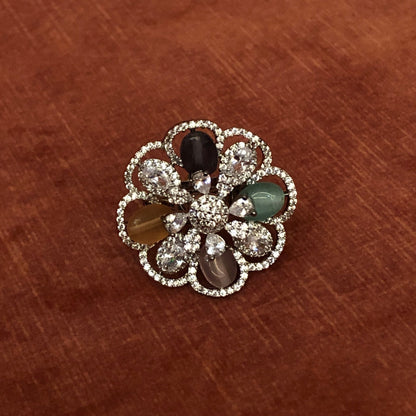 Effy Floral Multi Zircon Cocktail Ring
