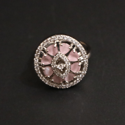 Gulzarika Halo Zircon Cocktail Ring