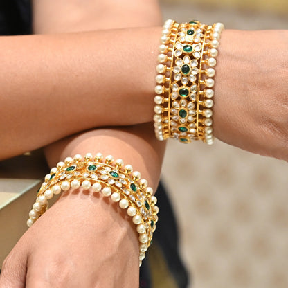 Meher Pearl Green Bangles