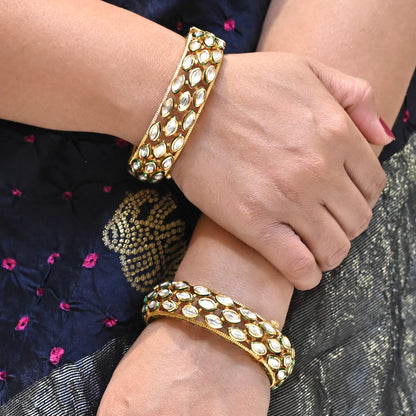 Noor Polki Leaf Bangles