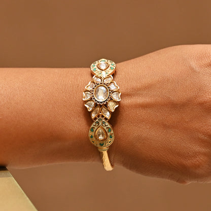 Floral Bracelet with Meenakari Accents