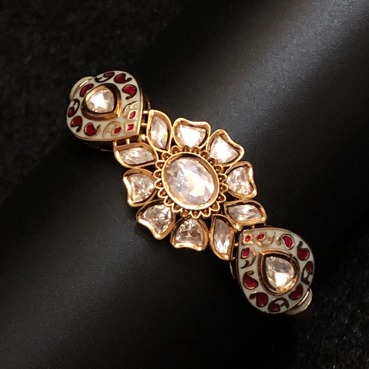 Floral Bracelet with Meenakari Accents
