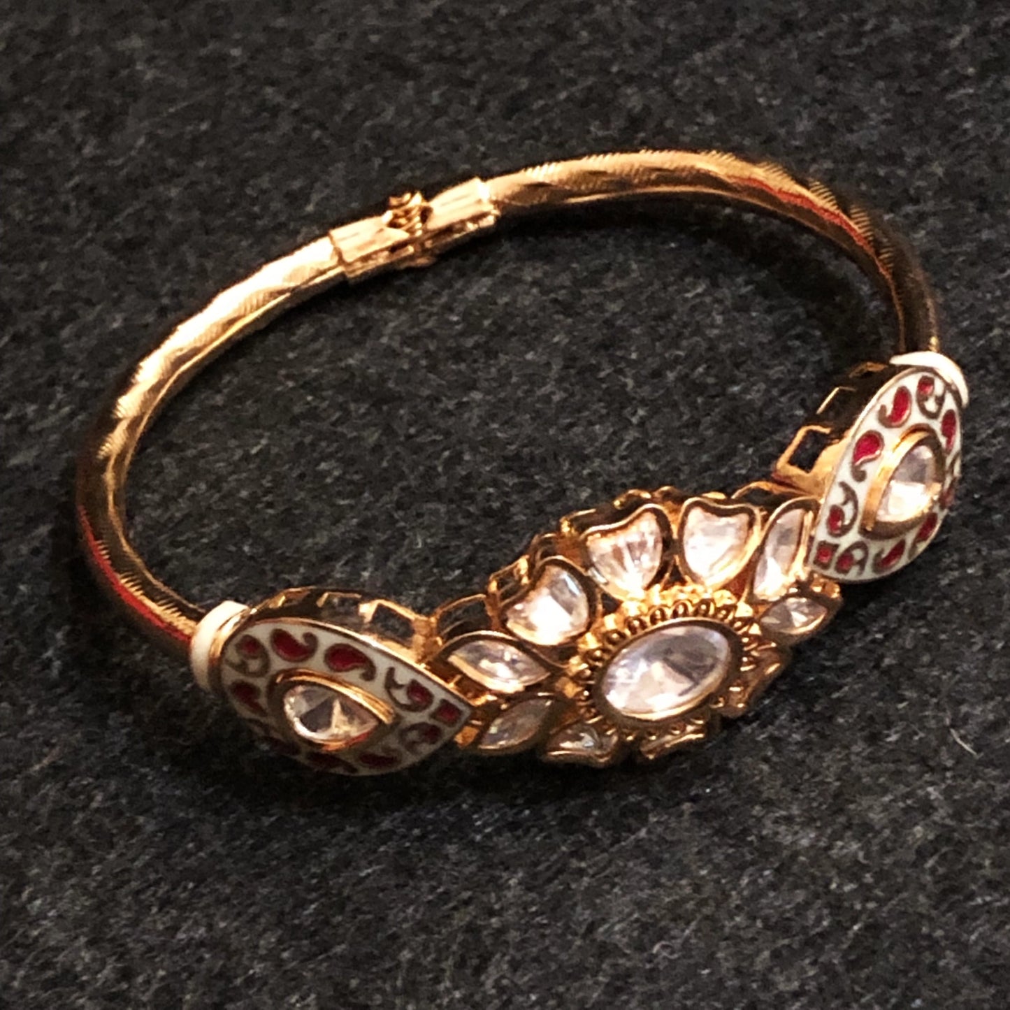 Floral Bracelet with Meenakari Accents