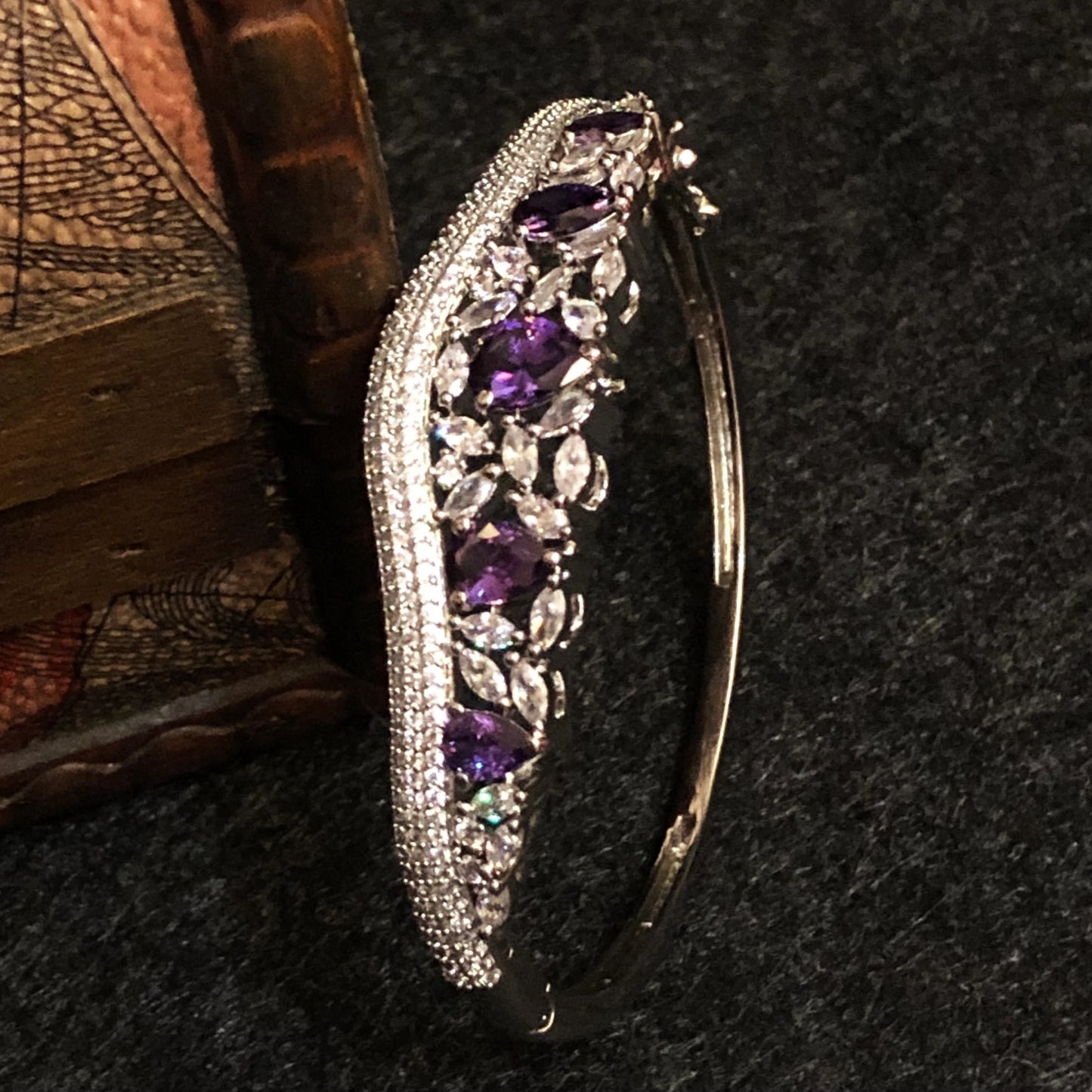Amethyst & Zircon Wavy Bracelet