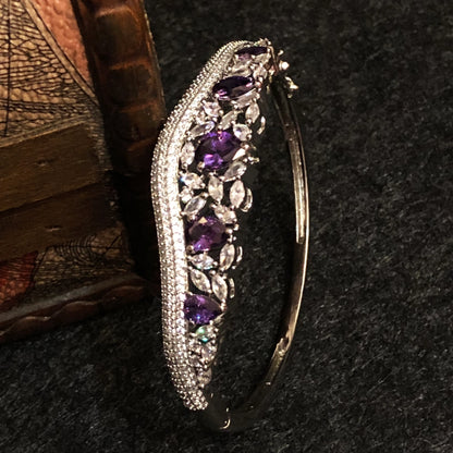 Amethyst & Zircon Wavy Bracelet