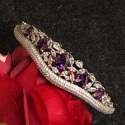 Amethyst & Zircon Wavy Bracelet