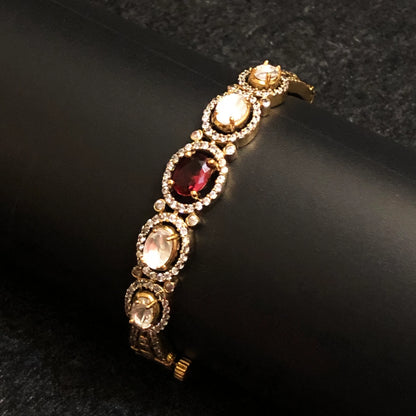 Royal Polki Bracelet with Gemstone Cascade
