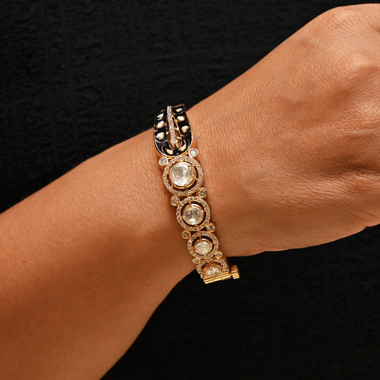 Black Enamel Jadau Bracelet