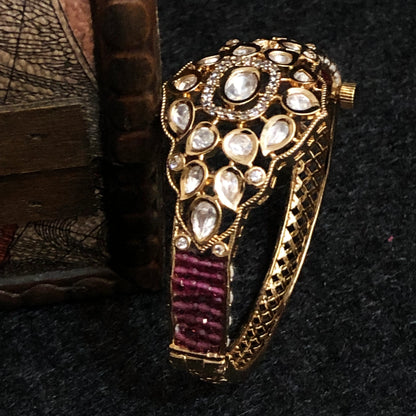 Royal Polki Stone Gold-Plated Bracelet