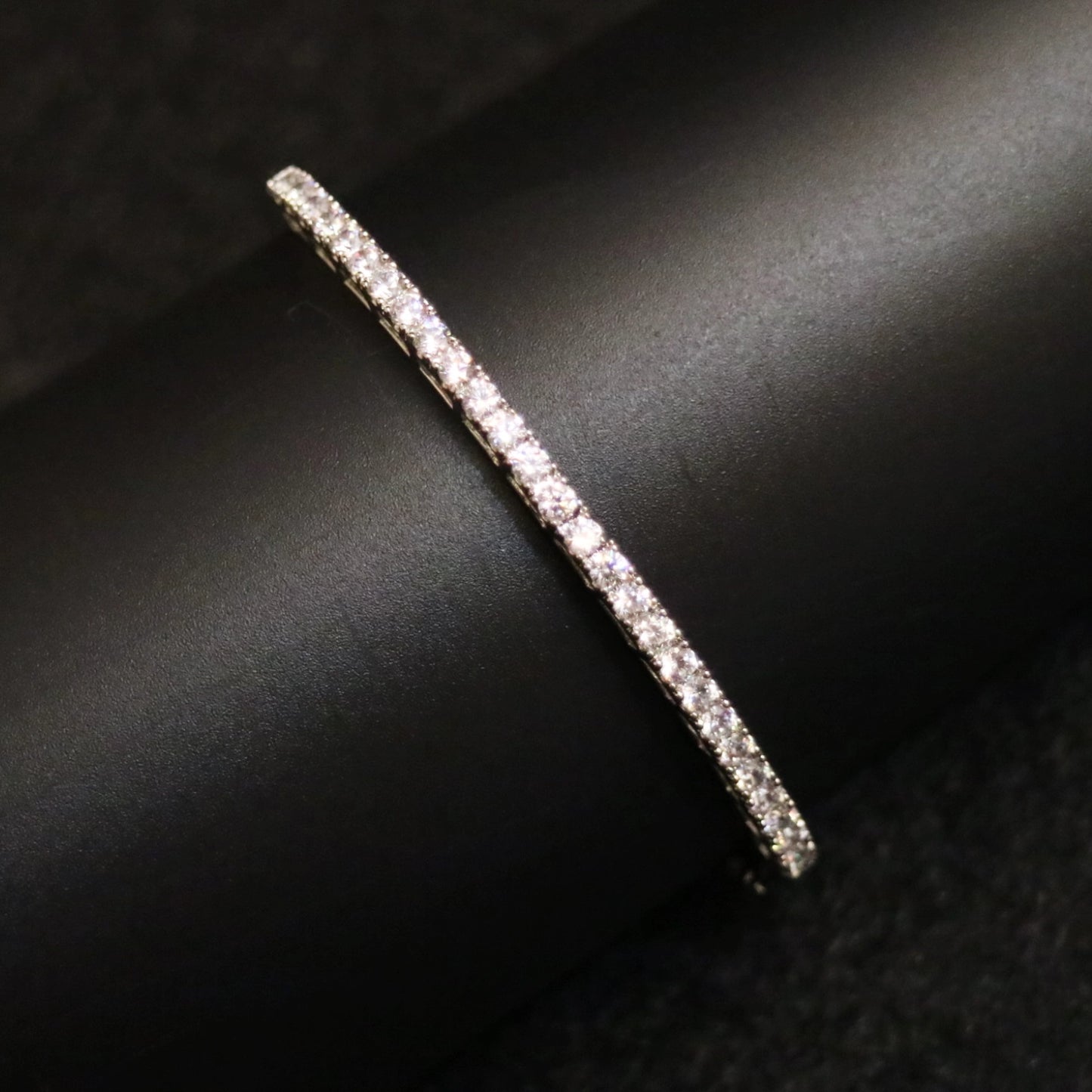 Classic Silver Zircon Line Bracelet