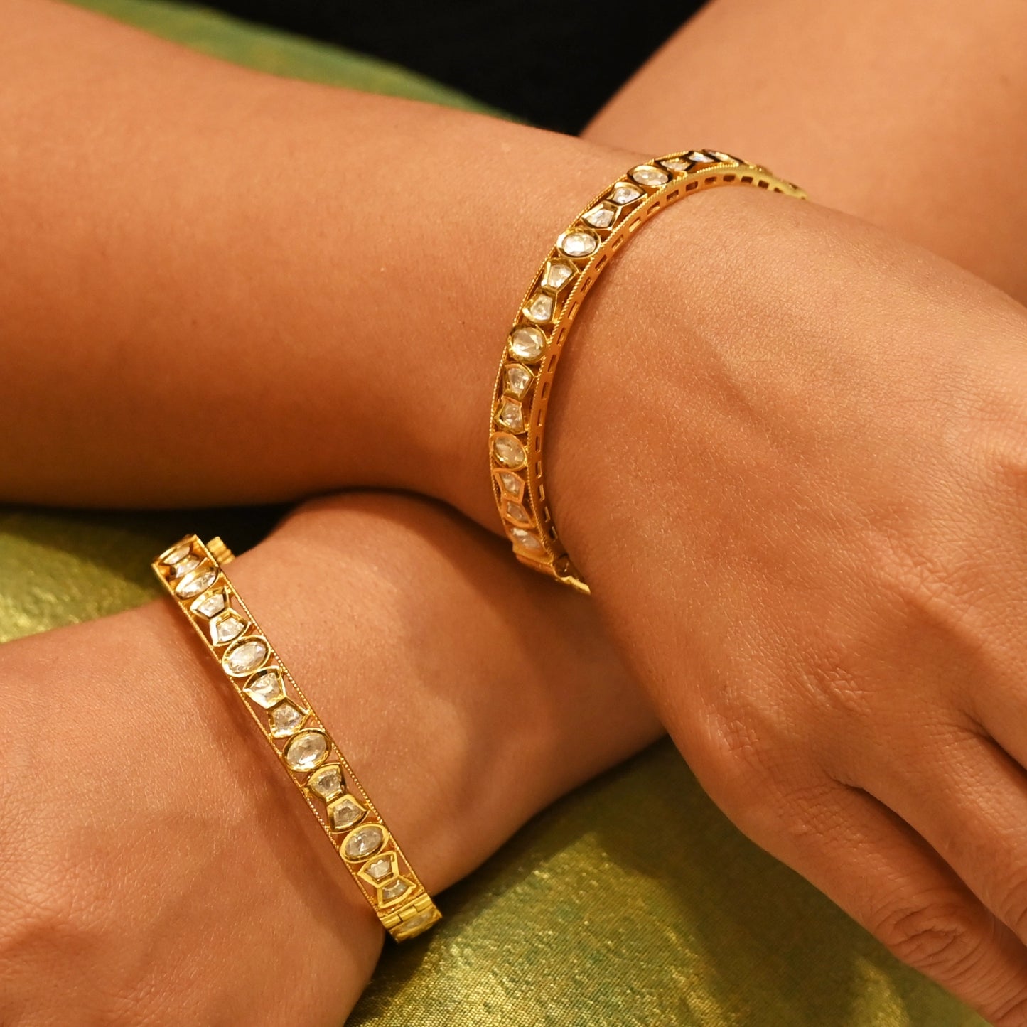 Classic Square-Cut Jadau Bangles