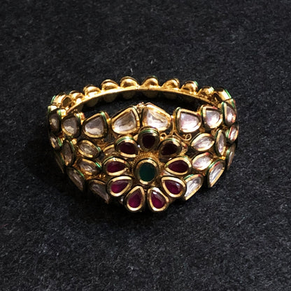 Jadau Bracelet with Ruby and Emerald Accents