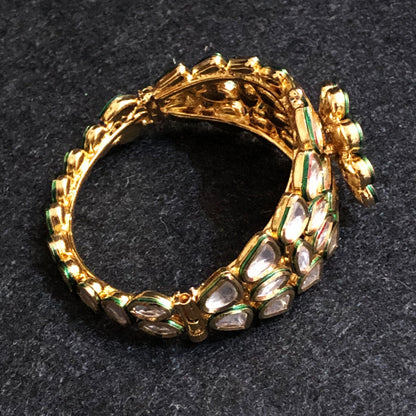 Jadau Bracelet with Ruby and Emerald Accents