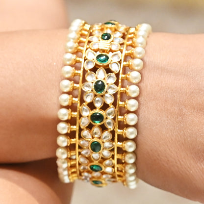 Meher Pearl Green Bangles