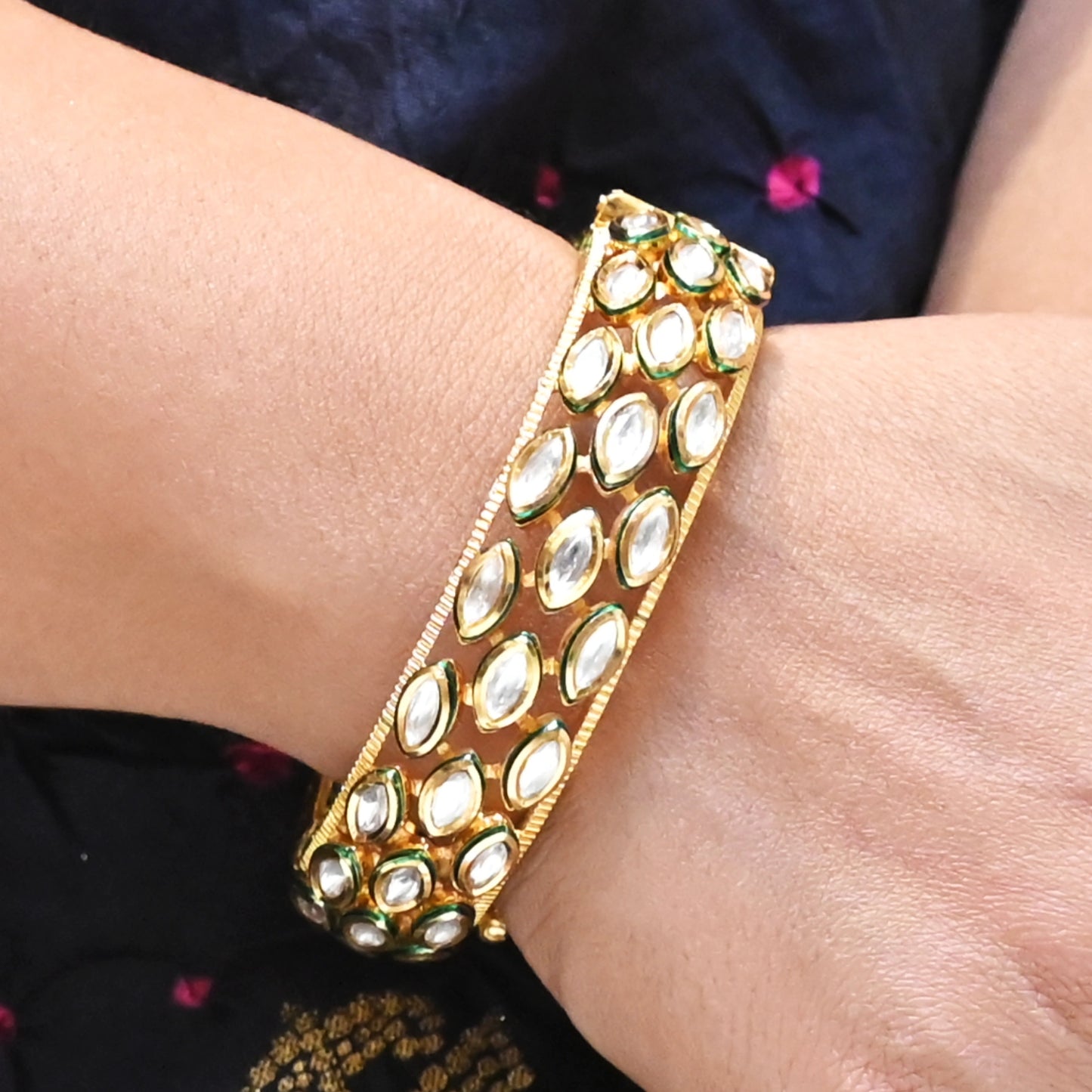 Noor Polki Leaf Bangles