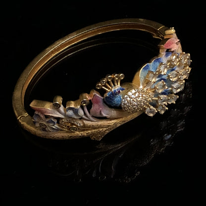 Peacock Majesty Enamel Bracelet