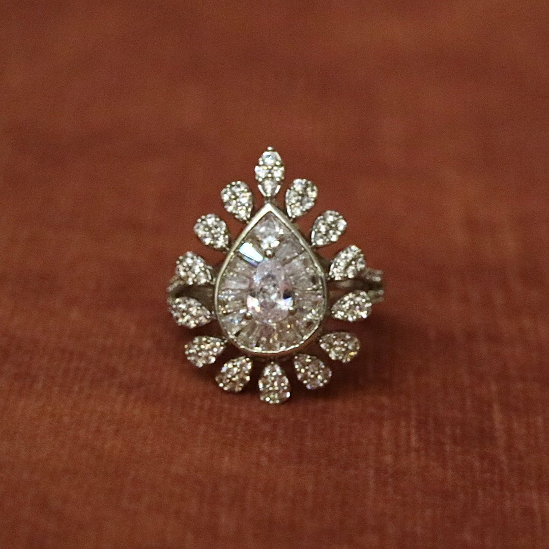 Teardrop Spark Zircon Ring