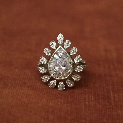 Teardrop Spark Zircon Ring