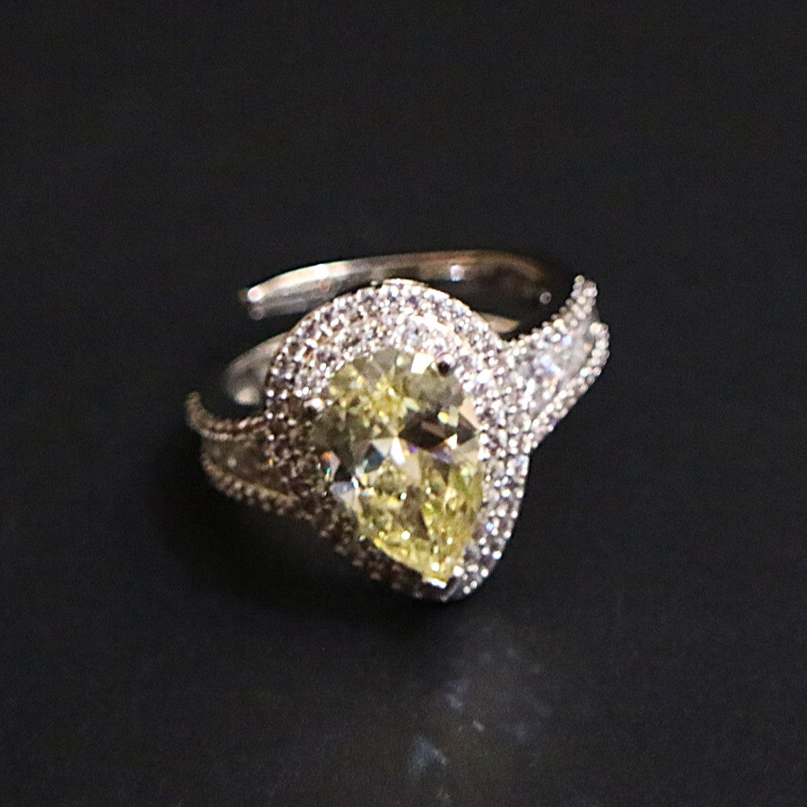 Raktima Halo Zircon Cocktail Ring
