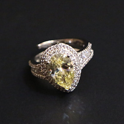 Raktima Halo Zircon Cocktail Ring