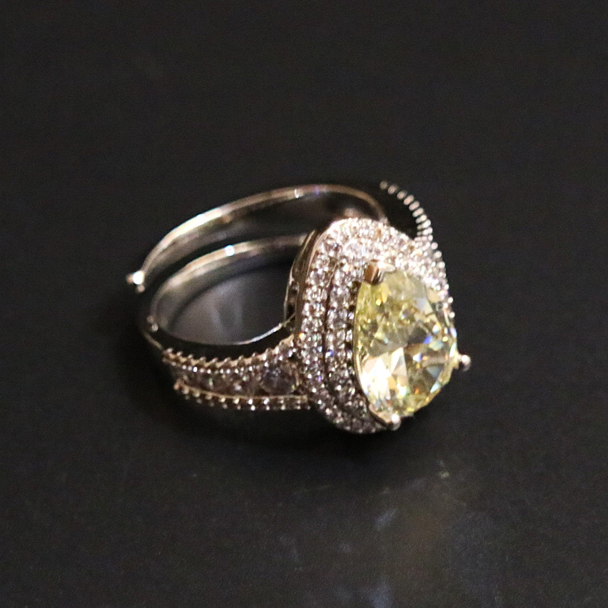 Raktima Halo Zircon Cocktail Ring