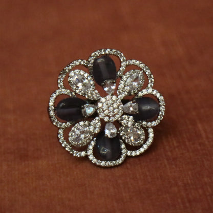 Enchanting Floral Bloom Statement Ring