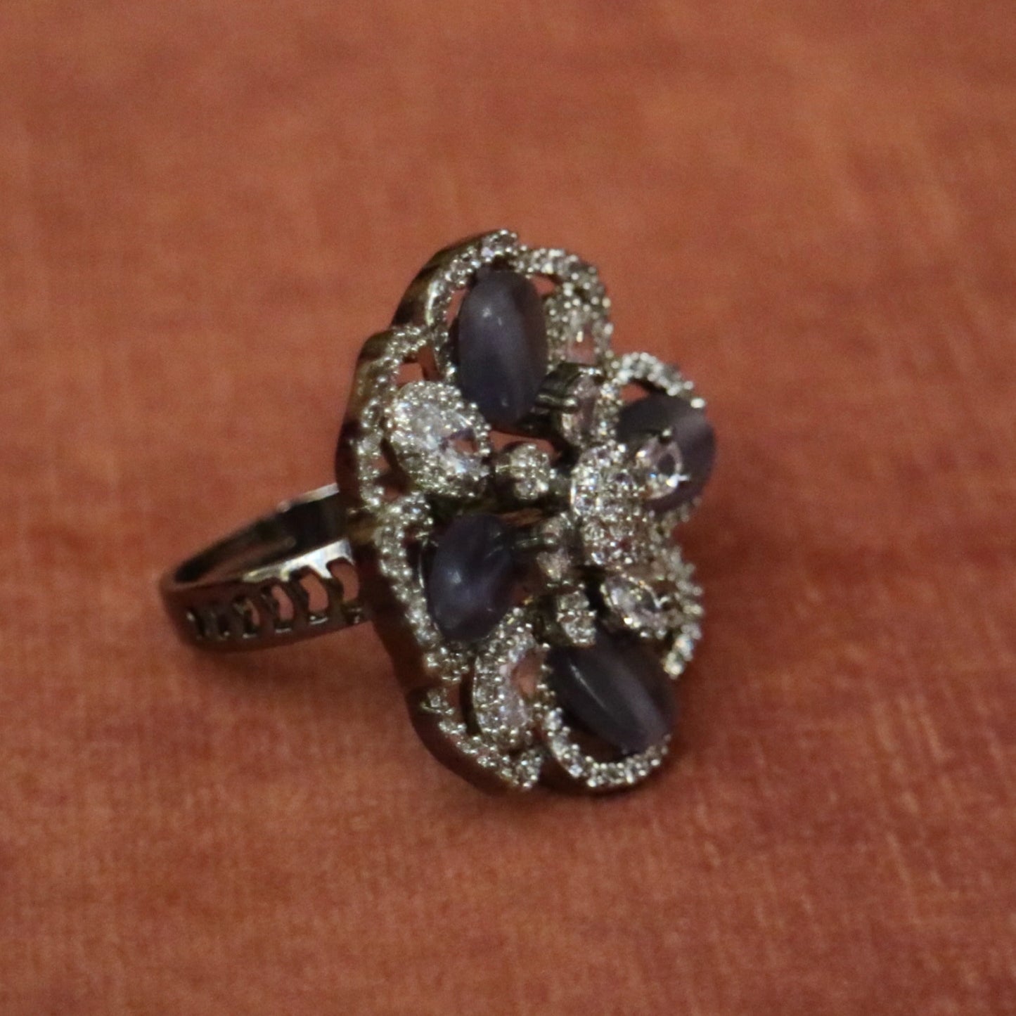 Enchanting Floral Bloom Statement Ring