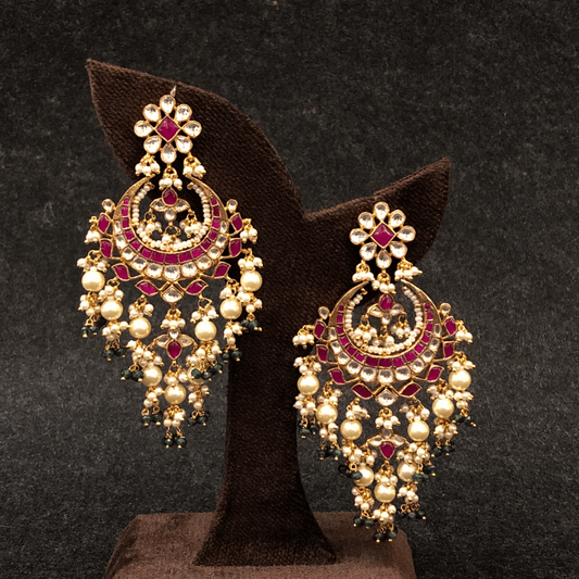 Arzoo Mehraabi Jadau Crescent Earrings