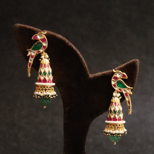 Mor-Maala Mehraab Jadau Heritage Earrings