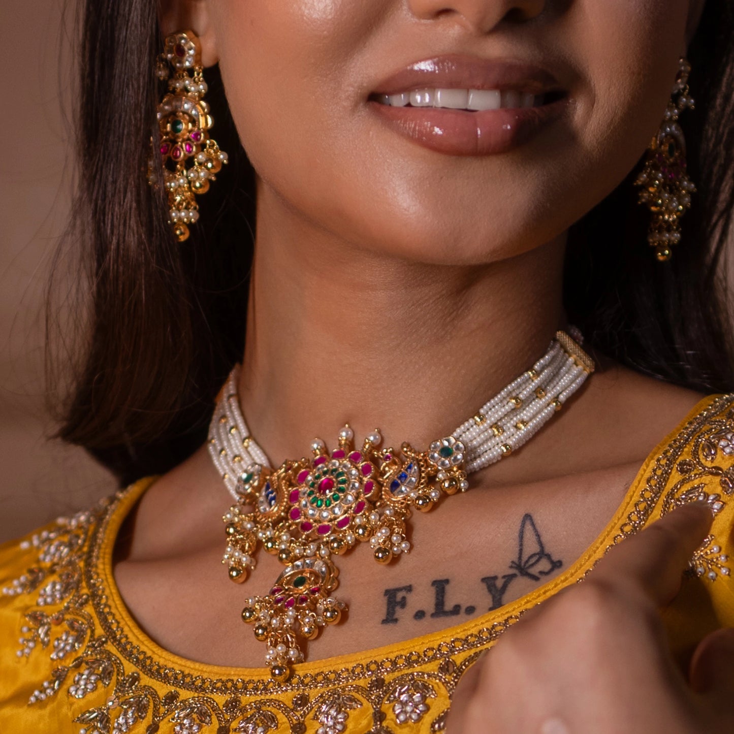 Gulnaar Mehraab Jadau Bridal Necklace Set