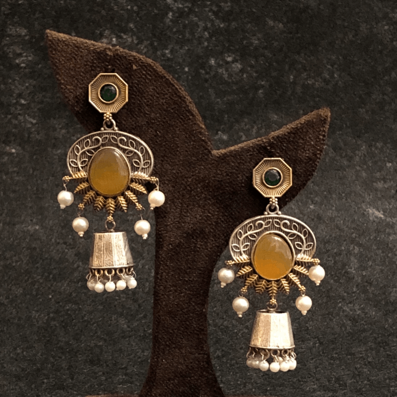 Gulrokh Oxidized HexaDrop Earrings