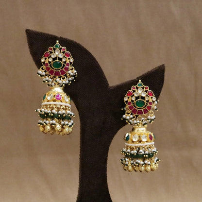 Gulaab Jharokha Jhumka Earrings