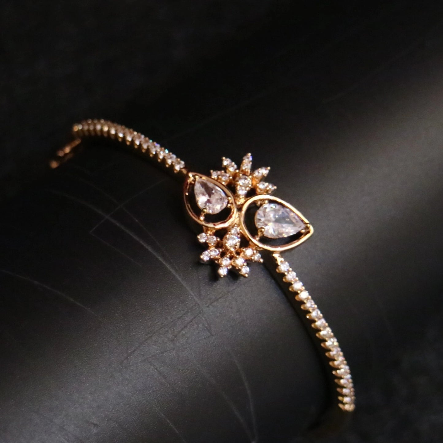Asharfi Taara Zircon Teardrop Bracelet