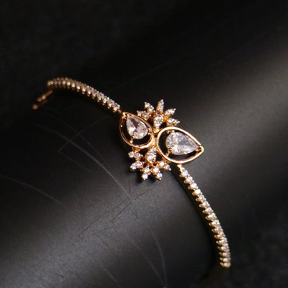 Asharfi Taara Zircon Teardrop Bracelet