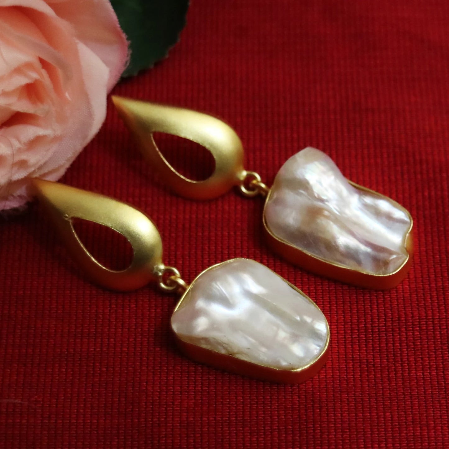 Baroque Pearl Teardrop Statement Earrings