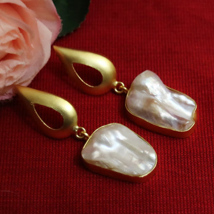 Baroque Pearl Teardrop Statement Earrings