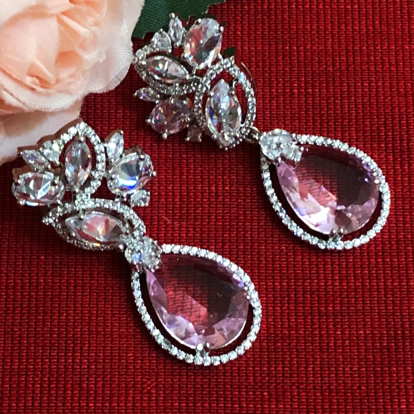 Crystal Teardrop Statement Earrings