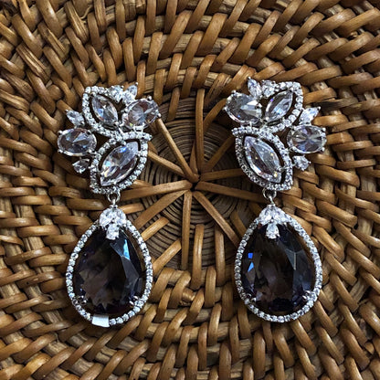 Crystal Teardrop Statement Earrings