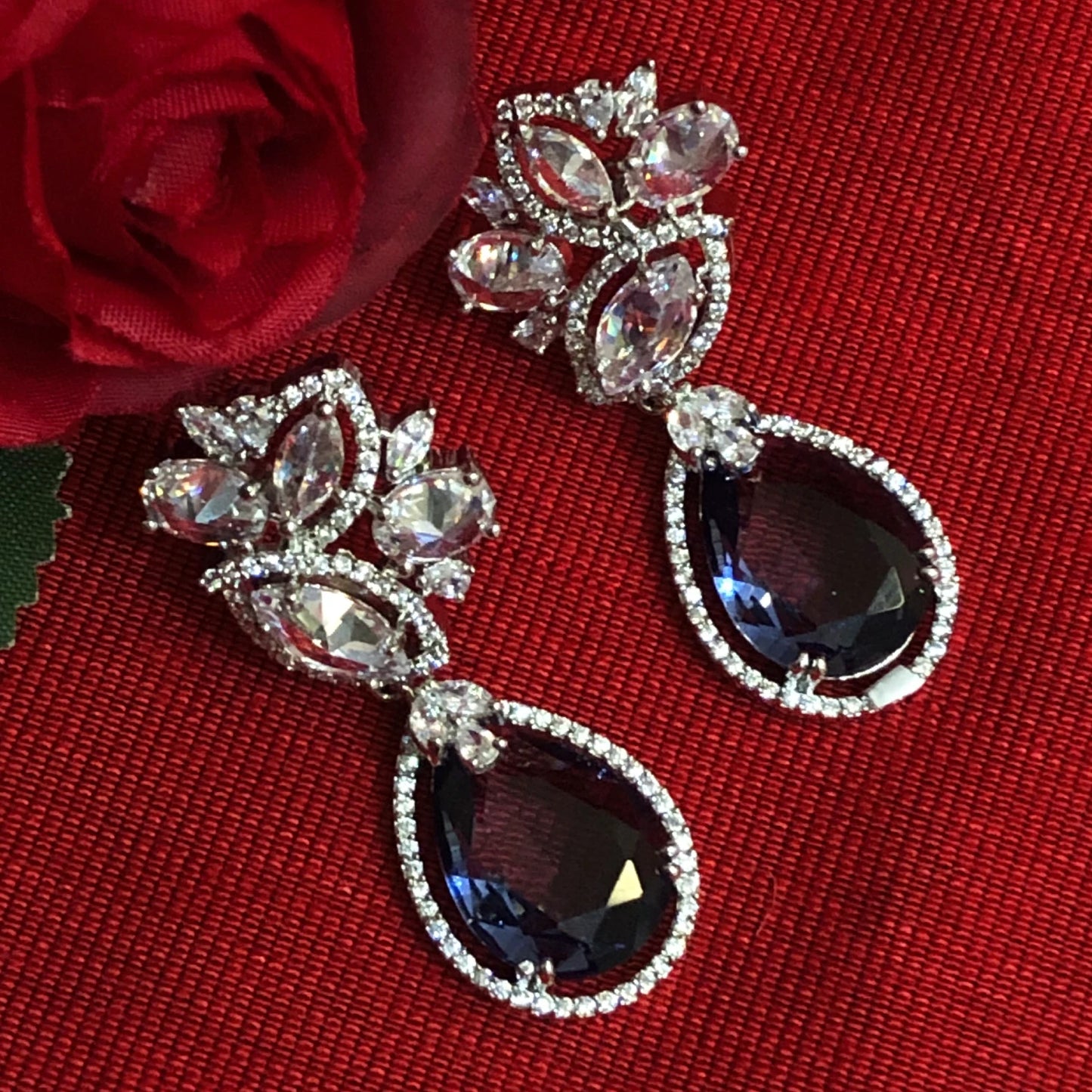 Crystal Teardrop Statement Earrings