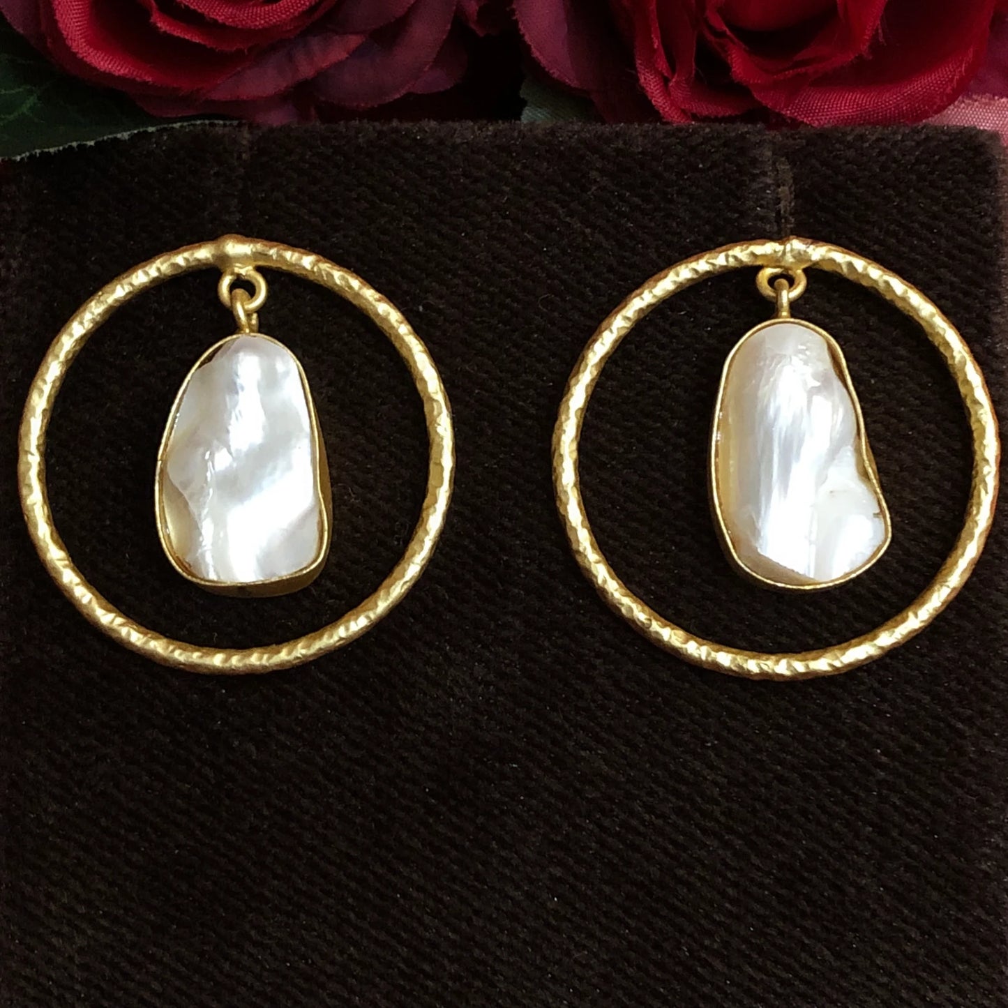 Golden Halo Mother of Pearl Earrings