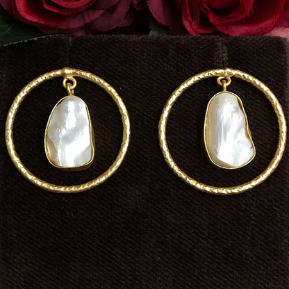 Golden Halo Mother of Pearl Earrings