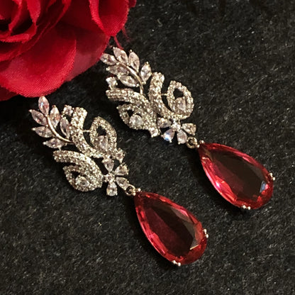 Scarlet Blossom Red Drop Earrings